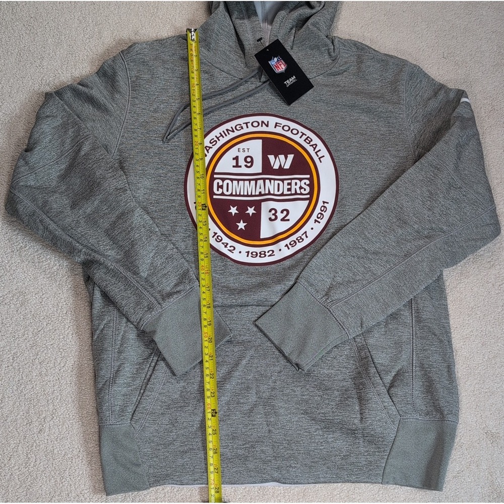 Nike Washington Commanders Heathered Gray Performance Pullover Hoodie Men's M - Picture 2 of 10